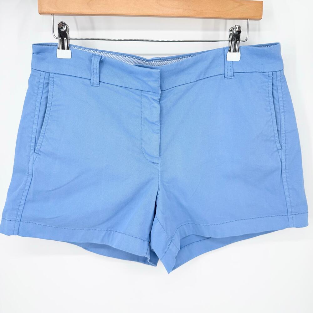 J.Crew Sky Blue Chino Shorts Size 8 Cotton Twill Preppy Summer Coastal